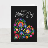 Carte Joyeuse fête des mères avec Folklore Coeur Texte p (Devant)