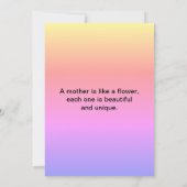 Carte Joyeuse fête des mères avec plat de fleurs roses (Dos)