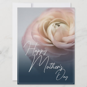 Carte Joyeuse fête des Mères avec une grande rose rose