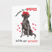 Carte Joyeuse fête des mères Badass Black Labrador Dog (Devant)