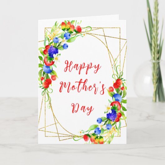 Carte Joyeuse Fête des Mères Baies Mixtes d'Été (Devant)