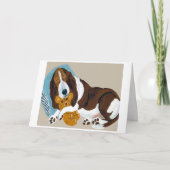 Carte Joyeuse fête des Mères ! Basset Hound endormi (Devant)