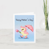 Carte Joyeuse Fête des Mères Bébé Chick dans la pluie (Devant)