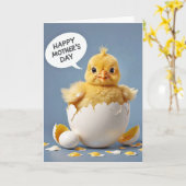 Carte Joyeuse Fête des Mères Bébé poussin (Fleur jaune)