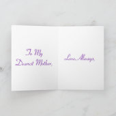 Carte Joyeuse fête des mères Bleu pourpre Rose I (Intérieur)