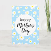 Carte Joyeuse fête des mères Bleue marguerite (Devant)