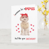 Carte Joyeuse fête des mères Blond Labradoodle Chien méc (Fleur jaune)