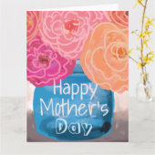 Carte Joyeuse fête des mères bouqet floral (Fleur jaune)