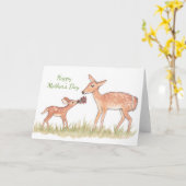 Carte Joyeuse fête des mères Cerf (Fleur jaune)
