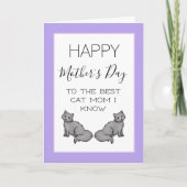 Carte Joyeuse Fête des Mères Chat Maman (Devant)