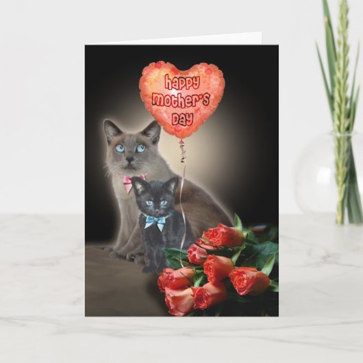 Carte Joyeuse fête des Mères Chats (Devant)