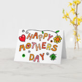 Carte Joyeuse fête des Mères, conception colorée, (Fleur jaune)