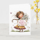 Carte "Joyeuse fête des Mères" Daisy Bouquet (Fleur jaune)