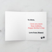 Carte Joyeuse fête des mères de la part de Dog White Fre (Intérieur)