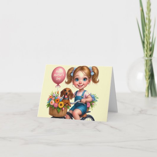 Carte Joyeuse fête des mères de la part d'une fille (Devant)