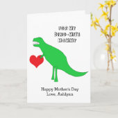 Carte Joyeuse fête des mères de l'enfant, mignonne Dinos (Fleur jaune)