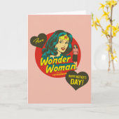 Carte Joyeuse fête des mères de Wonder Woman (Fleur jaune)