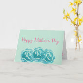 Carte Joyeuse fête des mères des Roses Turquoises de l'a (Fleur jaune)