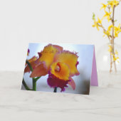 Carte Joyeuse fête des mères d'Hawaï Orange Cattleya (Fleur jaune)