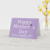 Carte Joyeuse Fête des Mères drôle violet (Fleur jaune)