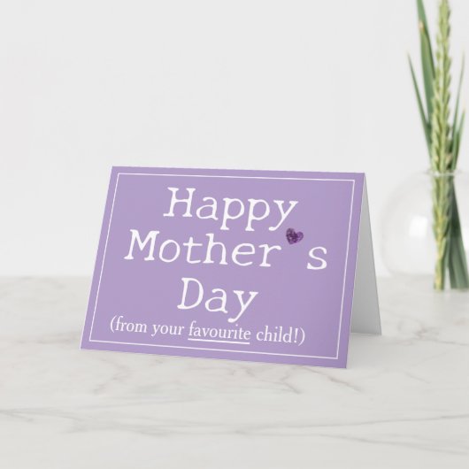 Carte Joyeuse Fête des Mères drôle violet (Devant)