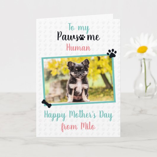 Carte Joyeuse fête des mères, du chien à Pawsome Mom (Petite plante)