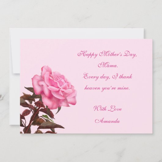 Carte Joyeuse fête des mères Elégant rose & argent luxe (Dos)