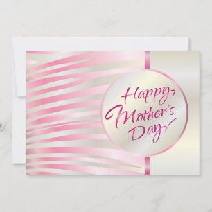 Carte Joyeuse fête des mères Elégant rose & argent luxe