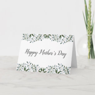 Carte Joyeuse Fête des mères Eucalyptus Verdure Floral