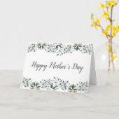 Carte Joyeuse Fête des mères Eucalyptus Verdure Floral (Fleur jaune)