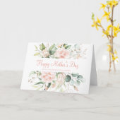 Carte Joyeuse fête des mères Faux or Blush rose floral (Fleur jaune)