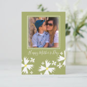 Carte Joyeuse Fête des Mères Fête Fleur vert (Debout devant)