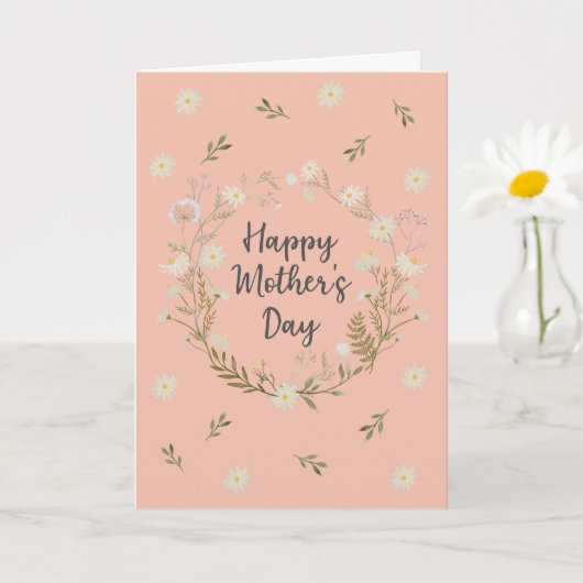 Carte Joyeuse Fête des Mères Fleur Blanche  (Petite plante)