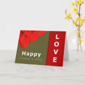 Carte Joyeuse Fête des Mères Fleur de Géranium Rouge (Fleur jaune)