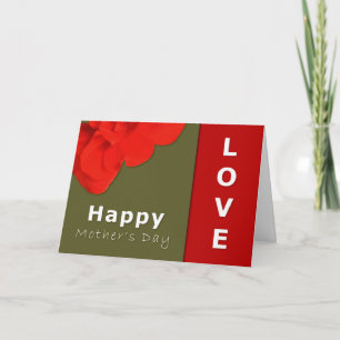 Carte Joyeuse Fête des Mères Fleur de Géranium Rouge