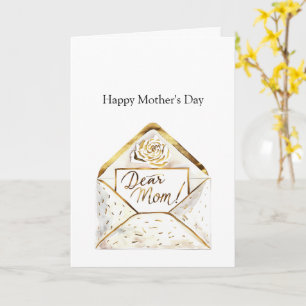 Carte Joyeuse Fête des Mères Fleur Or