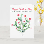 Carte Joyeuse Fête des Mères Fleur printanière aquarelle (Fleur jaune)