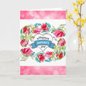 Carte Joyeuse Fête des Mères Fleur rose mignonne (Fleur jaune)