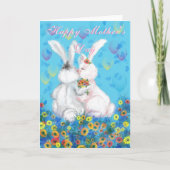Carte Joyeuse Fête des Mères Fleurs de lapin Famil (Devant)