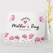 Carte Joyeuse fête des Mères | Fleurs et papillon (Fleur jaune)