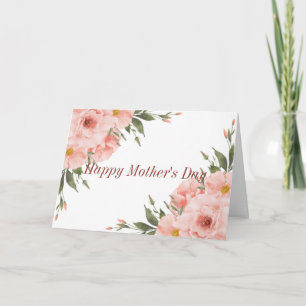 Carte Joyeuse Fête des Mères Fleurs Roses