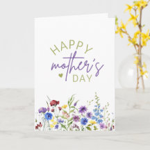 Joyeuse Fête des Mères Fleurs sauvages élégantes à