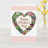 Carte Joyeuse Fête des Mères Fleurs Victoriennes Cur Flu (Fleur jaune)