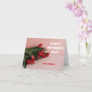 Carte Joyeuse Fête des Mères Floral Tulips Maman Moderne