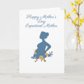 Carte Joyeuse fête des mères, future mère, Silhouette (Fleur jaune)