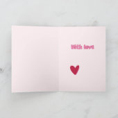 Carte Joyeuse Fête des Mères ! Grand Cœur Rose  (Intérieur)