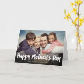 Carte Joyeuse Fête des Mères Gras Brush Script Photo mod (Fleur jaune)