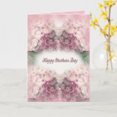 Carte Joyeuse fête des mères Hydrangées roses foncées (Fleur jaune)