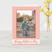 Carte Joyeuse fête des mères Joli design rose avec photo (Fleur jaune)