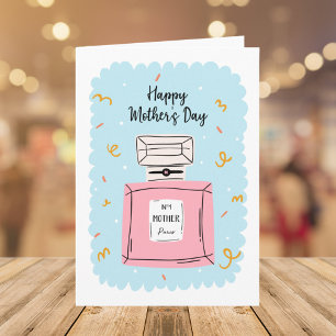 Carte Joyeuse Fête des Mères Joli parfum rose sur fond b